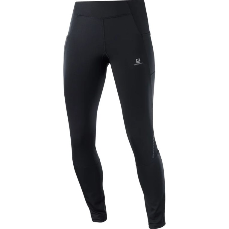 Black Salomon Cross Run 28'' Women's Running Tights | PH 59630O